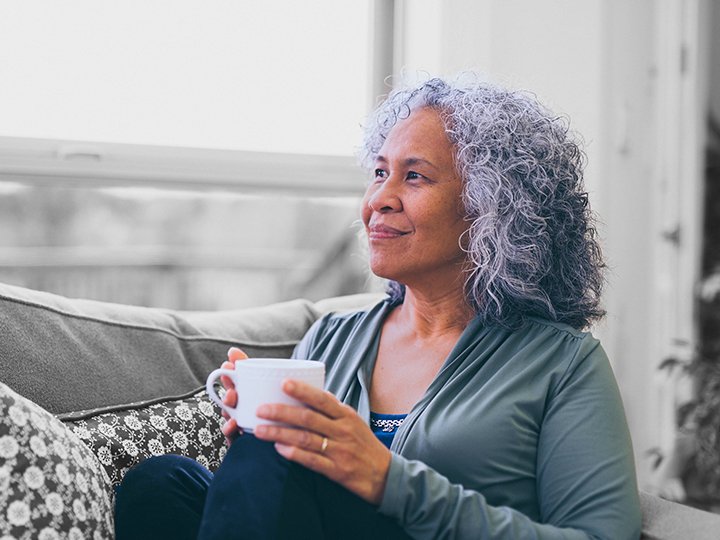 Senior woman drinking tea