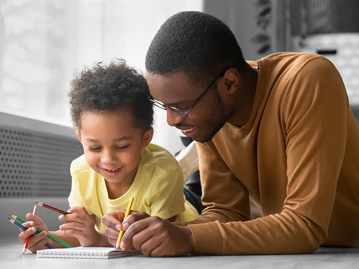 Father and son coloring