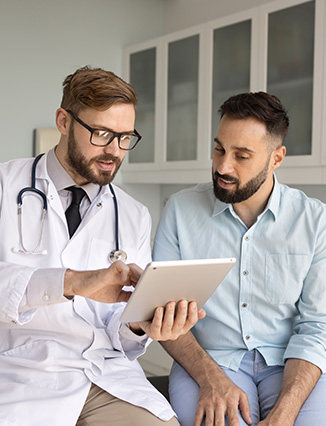 doctor talking to patient