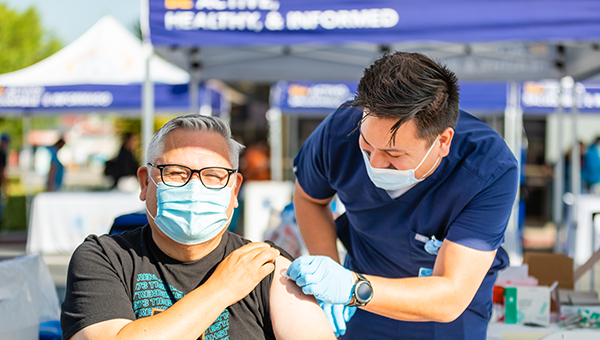 man getting a shot